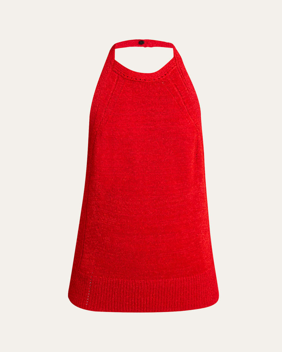 Leona Halter Viscose Ribbon Knit Top